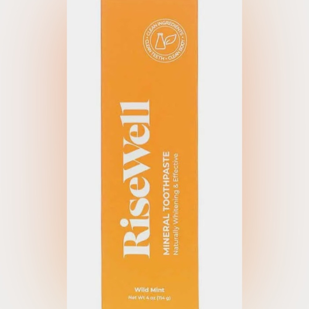 NEW IN BOX RiseWell Wild Mint 4.0 oz Vegan Mineral Toothpaste restores enamel!! - Picture 2 of 4